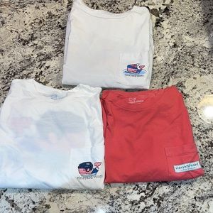 Vineyard vine hockey, three pack, long sleeve T-shirts in a size large